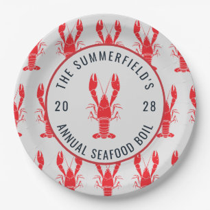 Annual Family Summer Lobster Boil Custom Paper Plate