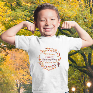 Annual Family Thanksgiving Wreath Cute Custom Fall Toddler T-Shirt