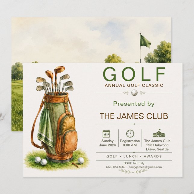 Annual Golf Classic Tournament Invitation (Front/Back)