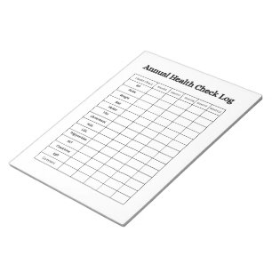 Annual Health Check Log Design Notepad