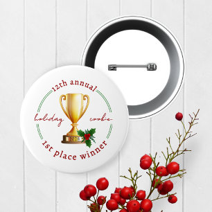 Annual Holiday Contest Winner Award Prize Button