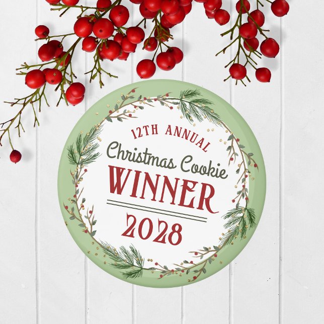 Annual Holiday Contest Winner Prize Magnet (Christmas Holiday Competition Prize Magnet for the Winner. Great for Cookie & Sweater Contests!)