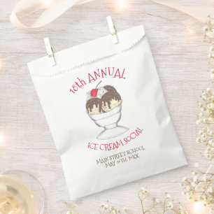 Annual Ice Cream Social Event Hot Fudge Sundae Favour Bags