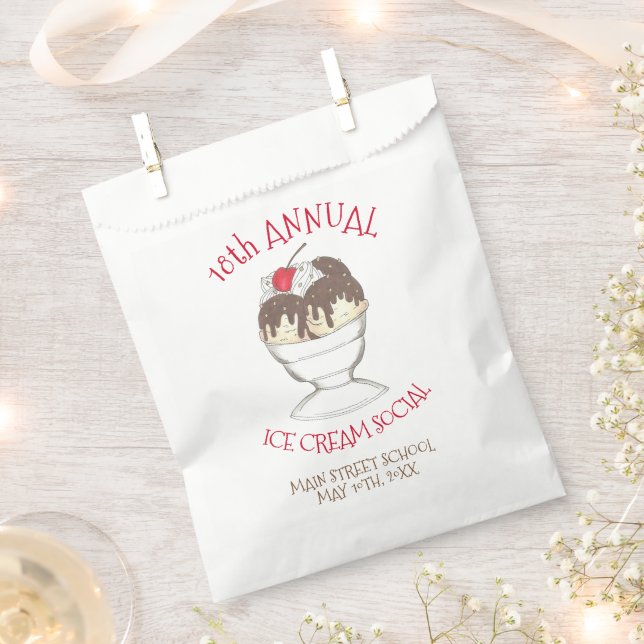 Annual Ice Cream Social Event Hot Fudge Sundae Favour Bags (Clipped)