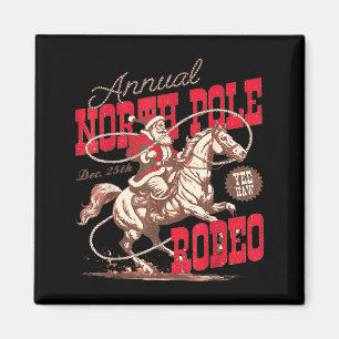 Annual North Le Rodeo Cowboy Santa Howdy Christmas Magnet
