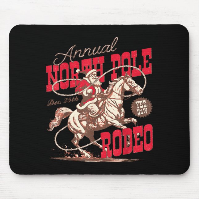 Annual North Le Rodeo Cowboy Santa Howdy Christmas Mouse Mat (Front)