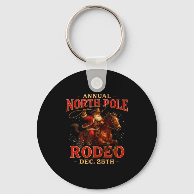 Annual North Le Rodeo Dec 25th Santa Design  Key Ring (Front)