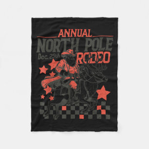 Annual North Le Rodeo Santa Western Cowboy Christm Fleece Blanket