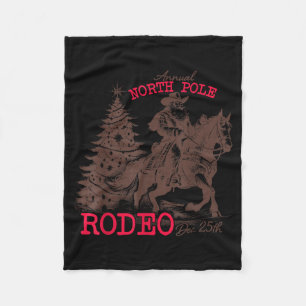Annual North Le Rodeo Santa Western Cowboy Christm Fleece Blanket