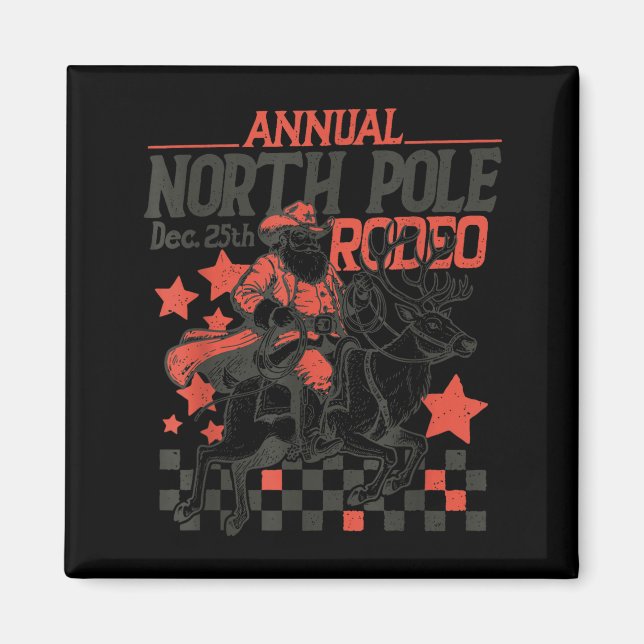 Annual North Le Rodeo Santa Western Cowboy Christm Magnet (Front)