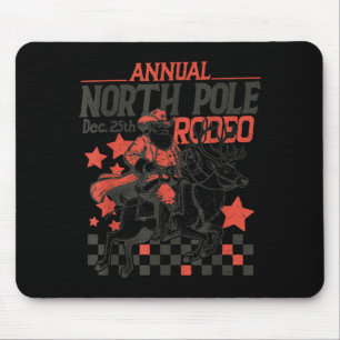 Annual North Le Rodeo Santa Western Cowboy Christm Mouse Mat