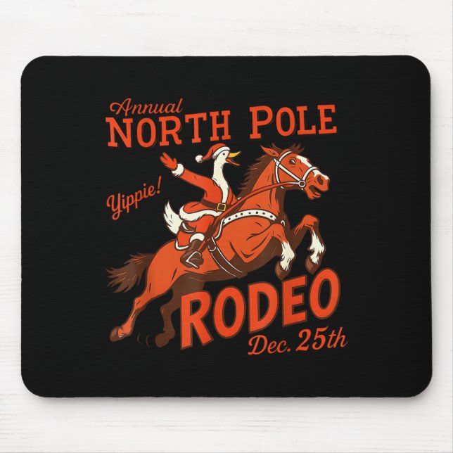Annual North Pole Rodeo Funny Goose Christmas West Mouse Mat (Front)
