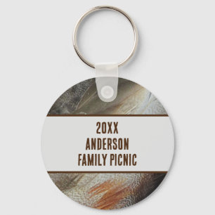 Annual Picnic Nature Feather Family Reunion Key Ring