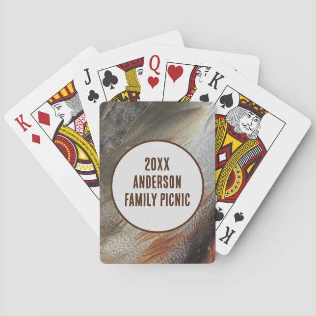 Annual Picnic Nature Feather Family Reunion Playing Cards (Back)