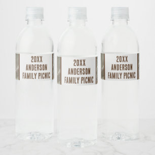 Annual Picnic Nature Feather Family Reunion Water Bottle Label