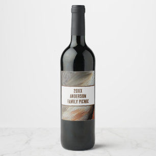 Annual Picnic Nature Feather Family Reunion Wine Label