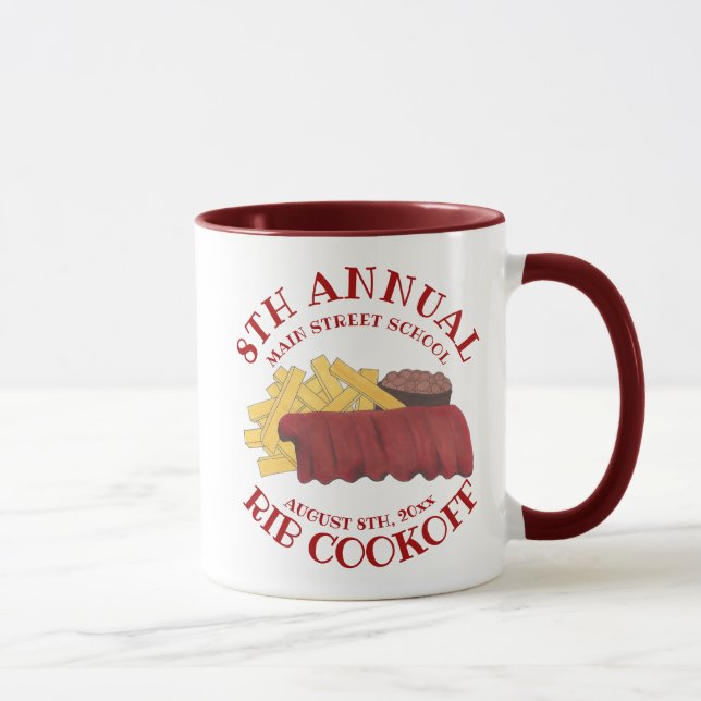 Annual Rib Cookoff BBQ Spare Ribs Barbecue Contest Mug (Right)