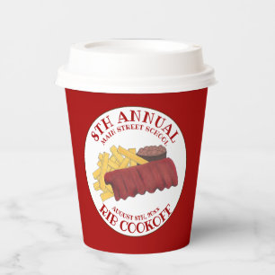 Annual Rib Cookoff BBQ Spare Ribs Barbecue Contest Paper Cups