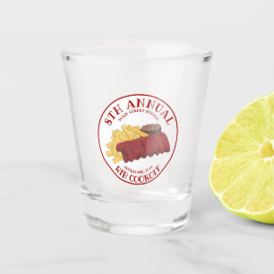 Annual Rib Cookoff BBQ Spare Ribs Barbecue Contest Shot Glass