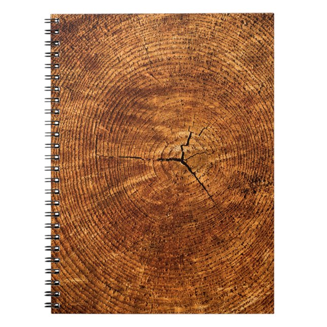 Annual rings tree wood texture notebook (Front)