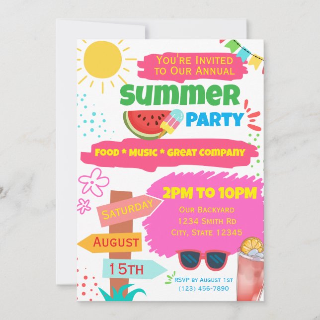 Annual Summer Party Invitation (Front)