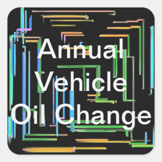 Annual Vehicle Oil Change Square Sticker