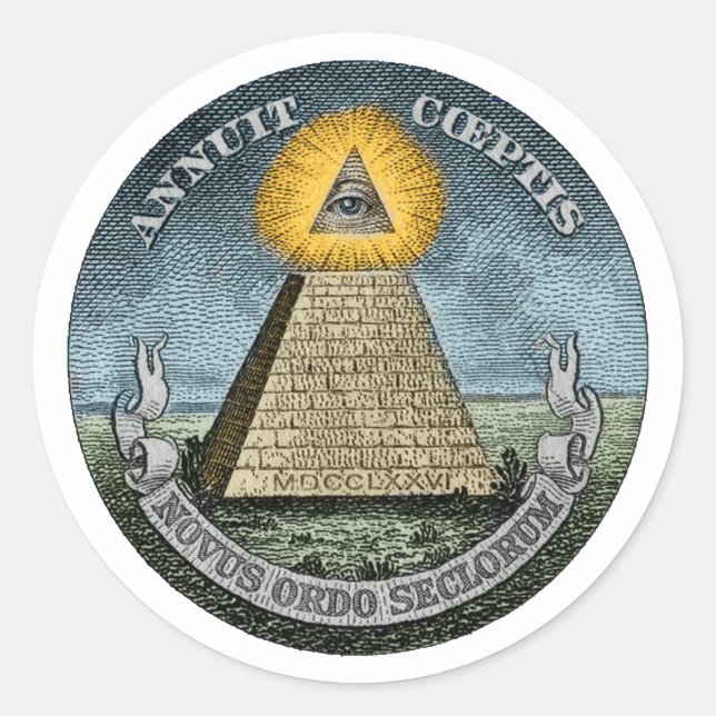 Annuit Coeptis - the All-Seeing Eye Classic Round Sticker (Front)