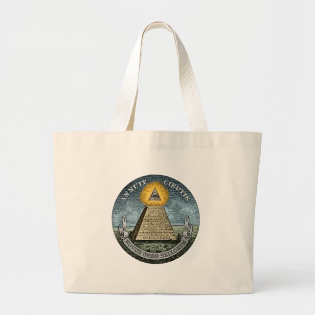 Annuit Coeptis - the All-Seeing Eye Large Tote Bag (Front)