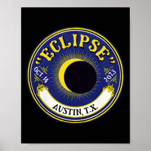 Annular Solar Eclipse Austin Texas Family Travel T Poster