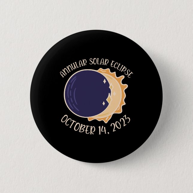 Annular Solar Eclipse Oct 14  6 Cm Round Badge (Front)