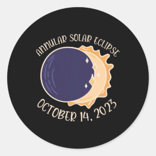 Annular Solar Eclipse Oct 14  Classic Round Sticker