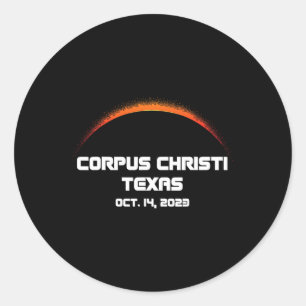 Annular Solar Eclipse S Corpus Christi Fall  Classic Round Sticker
