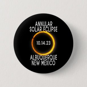 Annular Solar Eclipse T - Albuquerque New Mexico 6 Cm Round Badge