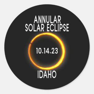 Annular Solar Eclipse T - Idaho  Classic Round Sticker