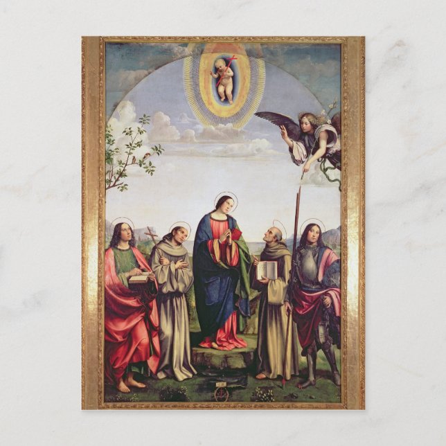 Annunciation and Saints, 1500 Postcard (Front)