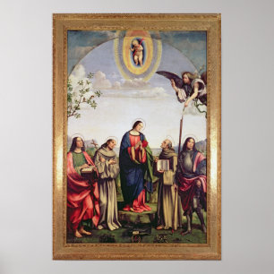 Annunciation and Saints, 1500 Poster