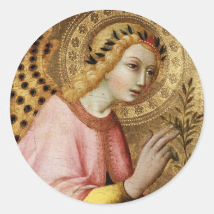 ANNUNCIATION ANGEL 2 CLASSIC ROUND STICKER