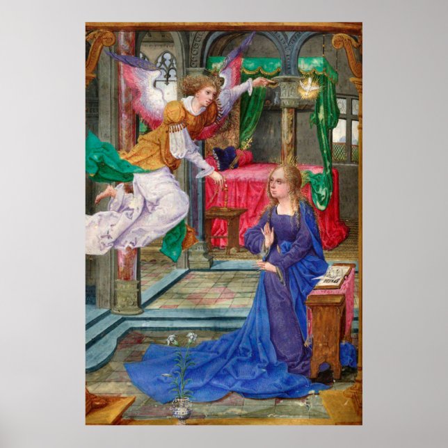 Annunciation Angel and Mary mediaeval religious ar Poster (Front)