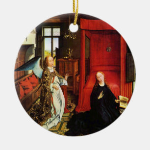 ANNUNCIATION ANGEL Archangel Gabriel and Virgin Ceramic Tree Decoration