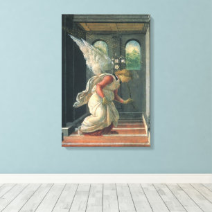 Annunciation (angel detail) by Sandro Botticelli Canvas Print