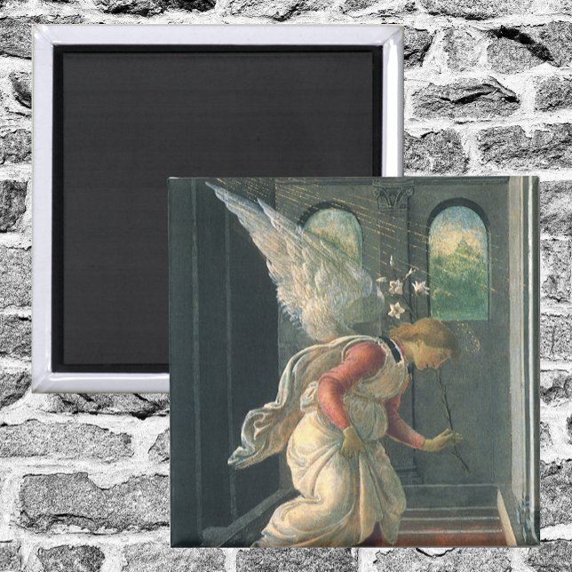 Annunciation (angel detail) by Sandro Botticelli Magnet (Creator Uploaded)
