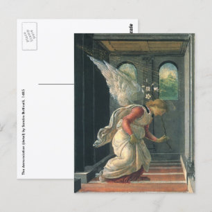 Annunciation (angel detail) by Sandro Botticelli Postcard