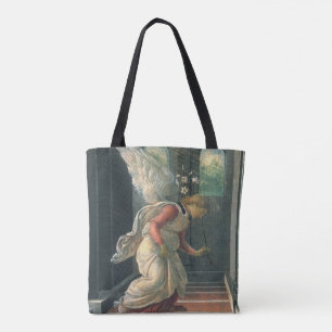 Annunciation (angel detail) by Sandro Botticelli Tote Bag
