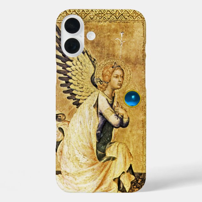 ANNUNCIATION ANGEL IN GOLD AND BLUE,Parchment Case-Mate iPhone Case (Back)
