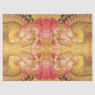 ANNUNCIATION ANGEL IN GOLD PINK Christmas Greeting Tissue Paper