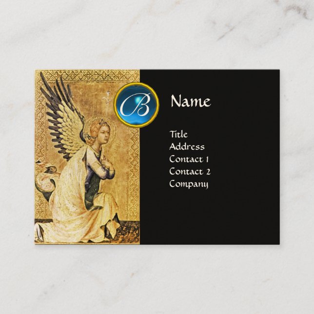 ANNUNCIATION ANGEL MONOGRAM, Blue Sapphire Business Card (Front)