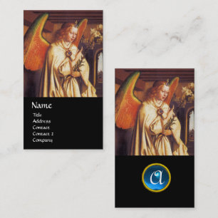ANNUNCIATION ANGEL MONOGRAM,Blue Sapphire Gemstone Business Card