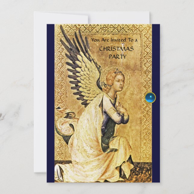 ANNUNCIATION ANGEL MONOGRAM ,Blue Sapphire Invitation (Front)