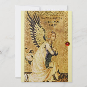 ANNUNCIATION ANGEL MONOGRAM ,Red Ruby Invitation