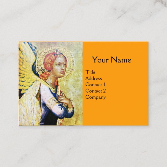 ANNUNCIATION ANGEL,Orange Gold Yellow Business Card (Front)